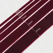 6-38mm 1 Roll Dark Red Single-Sided Velvet Ribbon Christmas Ribbon Jewelry Display Packaging Flower Gift Packaging Bow DIY Party Decoration Valentine's Day - Dark Red - View 7