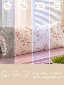 1 buah Sarung Bantal Panjang Satin Motif Kupu-kupu Merah Muda & Ranting Bunga (Isi Bantal Tidak Termasuk), Serat Poliester Nyaman & Bernapas, Cocok Untuk Semua Musim, Dekorasi Rumah Kamar Tidur, Serbaguna untuk Penggunaan Sehari-hari, Perlengkapan Tidur Nyaman, Dekorasi Bunga, Ruangan Estetik, Gaya Populer - MultiWarna - View 10