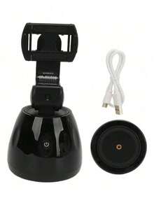 Portable AI Automatic Face Tracking Phone Holder, Rechargeable - Black - View 1