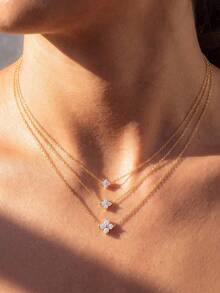 1pc Fashion Pure Silver 3-Layer Cross Pendant Necklace, Suitable For Women's Daily Wear And Accessory Matching - Three-layer Cross - View 2