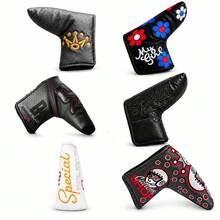Golf Blade Putter Headcover, Hook And Loop Closure, Premium PU Leather, Soft Fleece Lining, Fits Most Standard Blade Putters, Easy On And Off - White - View 1
