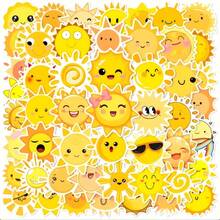 50pcs Cute Cartoon Sun Vinyl Stickers - Reusable, Colorful -Style Decals For Laptops, Water Bottles, Skateboards & More - Perfect For Birthday Party Favors, Funny Stickers - Multicolor - View 1