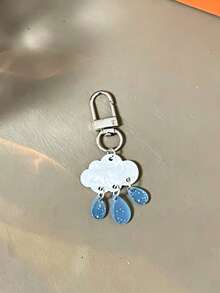 1pc Ins Clouds Rain Raindrops Shells Phone Charm - Handmade Beaded Phone Chain For Hanging, Camera Anti-Loss Chain For Travel, Bag Accent, Keychain, Apple A IrPods Pro Bluetooth Earphone Case Hanger, Holiday Gift - Multicolor - View 5