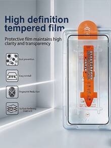 4Pcs HD Tempered Glass Film One Click Dust Proof Installation Dust Free Box Full Coverage Phone Screen Protector Compatible With IPhone 18/17 Pro Max/Compatible With Samsung Galaxy S25 FE A57 A56 A55/Compatible With Xiaomi 17T 15T/ Note 14 4G 5G 17C 15C 14C 9H Hardness Silk Screen Explosion Proof Scratch Resistant No Bubble Automatic Adsorption Protective Film Support Fingerprint Recognition - Clear - View 8