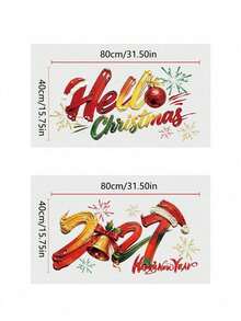 2027 Christmas Window Decals Stickers, Party Holiday Store Home Glass Display Decoration, Holiday Decor - B - View 4