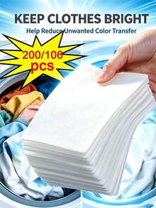 200/100/5pcs Washing Machine Color Catcher Filter, Prevents Color Bleeding, Absorbs Loose Dye During Washing, Anti-Staining, Odorless, Suitable For Home And Commercial Washing Machines, Clothing Protection - Multicolor - View 1
