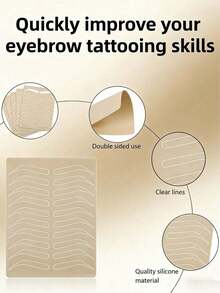 Microneedle Practice Skin, Inkless Silicone Tattoo Skin, Beginner Eyebrow Tattooing Practice Tool... Tattoo / Piercing Essential Practice Skin, Inkless Microneedle Practice Tool, Soft Silicone Semi-Permanent Makeup Learning Skin - Multicolor - View 2