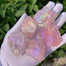 50g/100g/200g Aura Pink Quartz Natural Crystal Raw Stone, Suitable For Mineral Specimens, Diffuser Stones, Jewelry Making, Home Decor, Spiritual Energy, Meditation And Lucky Stones - Multicolor - View 9
