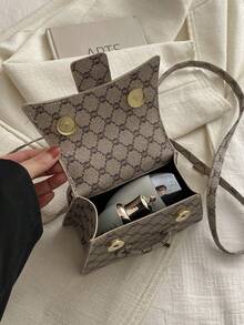 2026 This Year's Popular Super Texture Lipstick Bag Foreign Mini Small Square Bag, New Solid Color Versatile Handbag, Women's Bag - Khaki - View 9