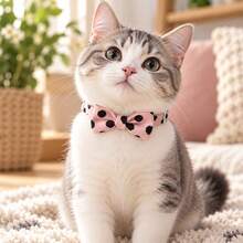 1pc Cat & Dog Collar, Pet Polka Dot Bowknot Collar, Adjustable Neck Collar, Non-Choking, Multiple Options - Multicolor - View 4