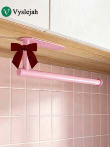 Vyslejah Pink Bow Tissue Holder, Self-Adhesive Tissue Roll Holder Under The Cabinet, Stainless Steel Wall Mounted Tissue Holder In The Kitchen And Bathroom - Multi-color - View 11