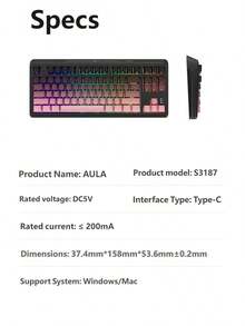 AULA New Mechanical Feel Wired Gaming Keyboard & Mouse Combo, RGB Backlit, PC Laptop Mac Compatible, Gasket Structure Computer Keyboard - View 10