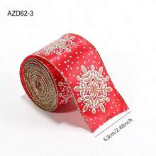 Christmas Snowflake Bow Ribbon, 6.3cm/Inch Wide Christmas Ribbon With Striped Edges, Holiday Red And White Burlap Ribbon, For Gift Wrapping, Christmas Gift Boxes, Gifts - Multi-color - View 11