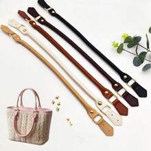 3pcs Replacement Faux Leather Bag Handles + 22cm Bag Bottom, Smooth Faux Leather Wallet Handles With Metal Buckles, Durable Handbag, Crochet Bag, Tote Bag Accessories, DIY Wallet Making - Multicolor - View 4
