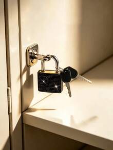 Shiny Crystal Mini Padlock With 2 Keys, Portable Rhinestone Lock, Suitable For Suitcases, Jewelry Boxes, Women's Bags, Wallets, Backpacks, Storage Lockers, Holiday Gifts, Travel, Vacation And Cruise Essential Accessories - Multicolor - View 3