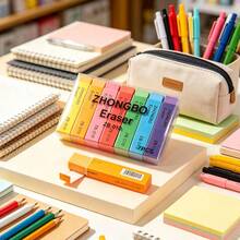 14pc-7 Color Rainbow Tearable Eraser Strips Segmented Design Durable No Traces Clean Low Residue Student Homework Drawing Eraser Classroom Office Universal Stationery - Multicolor - View 5