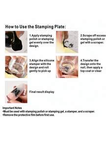 satki Nail Art Stamping Plate For Beginners, No-Hand-Painting Nail Decoration Template With Burger King, Skewered Meat, Cold Heartbeat, Gothic Cyberpunk Print Patterns, Futuristic Tech Abstract Geometric Graphic Elements Nail Transfer Tool - Multicolor - View 7