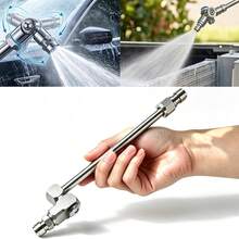 Fan Nozzle Wand, Rotating Pressure Washer Rinse Tool With Stainless Steel Body And 1/4 Coupler Adapter For Upkeep Ac Coil Rinse Wand Condenser Rinsing Rod Rotating Washer Tool Stainless Steel - 20cm/8inch - View 2