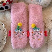 1 Pair Of Women 3D Monster Plush Socks,Ugly‑Cute Pom‑Pom Decor Fuzzy Socks, Non‑Slip Socks. Home Floor Sleep Socks Winter Thick Warm Funny Socks. - Multicolor - View 18