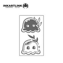 INKARTLINK 1PC Cute Sprouting Ghost & Jellyfish Temporary Tattoo Sticker, Waterproof Body Art Tattoo Sticker, Lasts 2-5 Days, Water Transfer Colorful Tattoo Sticker, Suitable For Men & Women, Essential For People, Party Decoration, Holiday Celebration Body Decoration - Black - View 4