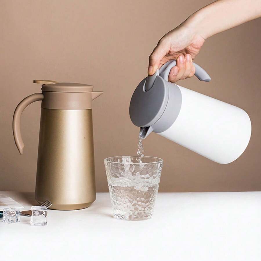 1pc 800ML/27oz Stainless Steel Coffee Pot, Home Office Tea Infuser, Personal Health Pot, Highly Attractive Insulated Tea Kettle - Multicolor - View 1