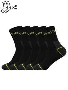 1/5/10/20 Pairs Multicolor Work Letter Mid-Calf Socks, Colorblock Mid-Calf Socks, Sports Comfortable Socks - Multicolor - View 8