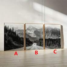 1PC Black And White Mountain Prints, Natural Wall Art, Forest Scenery Canvas Posters, Modern Wall Decor, Fashion Paintings Suitable For Living Room Bedroom Bathroom Kitchen Home Office Dormitory Wall Decor Picture Optional Frame - Multicolor - View 4