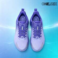 Sepatu Lari Kasual Olahraga ONEMIX, Nyaman, Peredam Guncangan, Sol Tebal Bertali Rendah, Anti Selip, Tahan Aus - Ungu Kristal - View 6