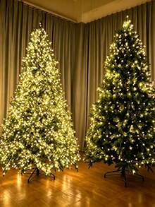USB Powered LED Christmas Tree String Lights, 8 Lighting Modes, With Remote Control, Timer, Adjustable Brightness Warm White Star Lights, Green Wire Decorative Lights, Suitable For Christmas Tree, Holiday Indoor And Outdoor Decoration - One Size Fits All - View 3