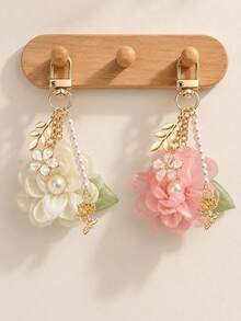 New Floral-Themed Bag Charms, Keychains, Metal Lanyards, Cute Stone Pendants, Keychain Chains, Phone Charms, Holiday Gifts, Keychains, Lanyards, Keychains, Keychain Accessories - Multicolor - View 3