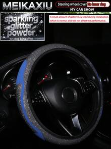 MEIKAXIU Fabric Metallic Pink Glitter Bling Starry Sky Dynamic 3D New Car Steering Wheel Cover Without Inner Ring Fits 38cm Steering Wheel Car Decoration Accessory For Women - Sparkling Starry Sky Dynamic Style - View 14