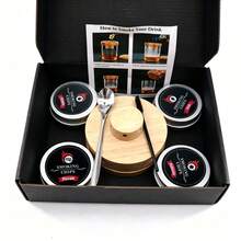 Wood Chip Smoker Set, Creative Gift, Multi-Functional Smoker Set, Essential For Home Gatherings, Outdoor BBQ And Camping (Includes Wooden Base And Lid), Perfect Valentine's Day And Father's Day Gift, No Fuel Required - Multicolor - View 11