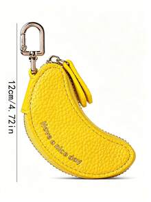 1pc Creative Banana Fruit Coin Purse Minimalist Mini Wallet Coin Bag Storage Pouch Keychain Holder - Multicolor - View 6