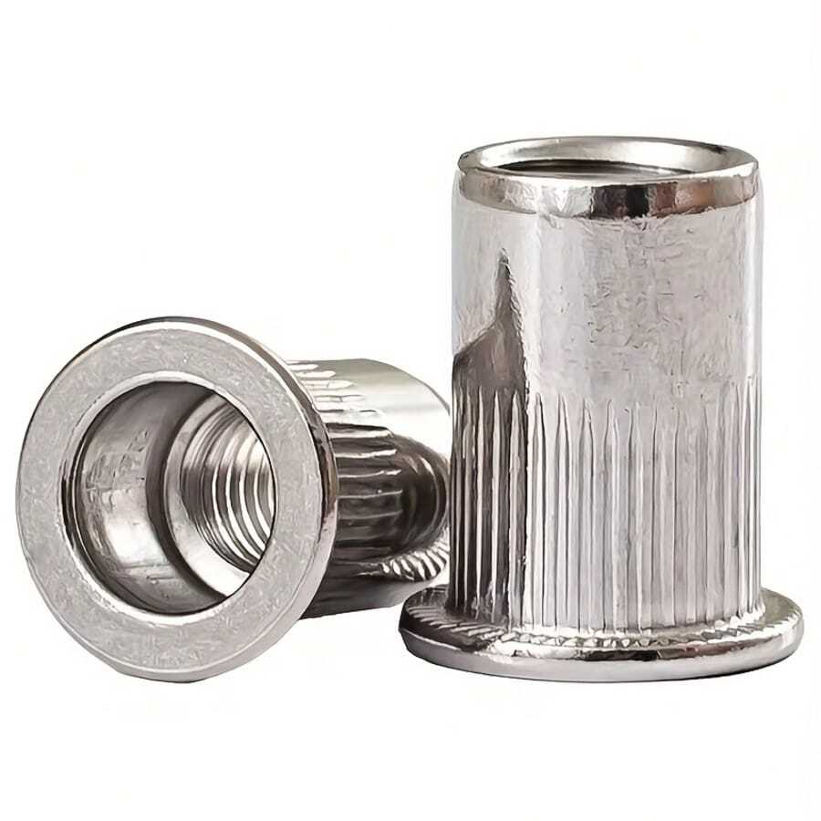 304 Stainless Steel Rivet Nut, Flat Head Vertical Ribbed Rivet Nut, Rivet Nut M5 - Multiple Styles - View 1