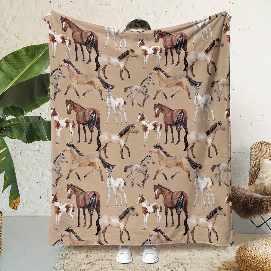 [Elegant Horse Flannel] Elegant Horse Flannel Blanket | Ranch Theme ...