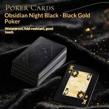 1 Set 54 Black Rose Black Gold Playing Cards, Waterproof Multi-Player Game Card Set, Magic Packaging, Wedding Party - Birthday - Holiday - Table Game - Gift - Collection - Gathering - Black - View 2