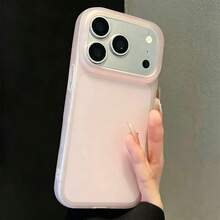 1pc Minimalist Matte Semi-Transparent Pink Phone Case Compatible With Apple 18 Pro Max 17 Pro Max 16 15 14 13 Pro Max/Pro Anti-Drop Shockproof Soft Shell Protective Cover - Pink - View 2
