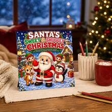 Santa Claus Sweet & Warm Coloring Book, 24 Pages Of Cute Christmas Coloring Patterns, Featuring Christmas Tree, Gift Boxes, Candy House, Snowflake Street Lamps And Other Festive Elements, Thick Line Outlines Clearly Defined, Suitable For Children's Hand-Drawn Creation, Joyful Christmas Theme Coloring Picture Book - Sweet and Cozy Santa Coloring Book - View 4