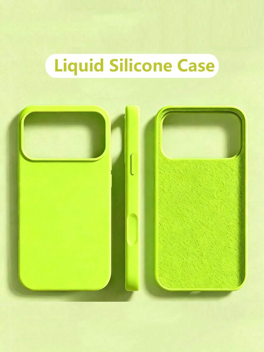 Liquid Silicone 3-Layer Full Coverage Soft Rubber Phone Case Compatible With Iphone 18 Pro Max 18 Pro 17 Pro 17 Pro Max 17, Fresh Summer Color, Shockproof Scratch-Resistant Microfiber Lining Protective Shell, Compatible With IPhone 13 11 16 Pro Max 15 14 Plus 12 Mini XS Max 7 8 Plus - Fluorescent Green - View 1