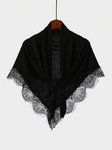1pc Women Solid Color Soft Breathable Triangle Scarf Fashion Accessory New Ready-To-Wear Headscarf, Casual Beach Wrap & Hair Wrap - Solid Color Triangle Scarf - View 11