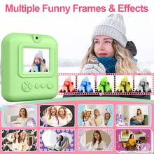 Children's Instant Print Camera 48MP 1080P 2.4-Inch Screen 3/5/10s Timer 8x Zoom 1300mAh Large Capacity Battery Built-In Flash Portable Easy To Use Compact Convenient Includes Data Cable 4 Games Music Player Perfect Birthday/Christmas Gift - Multicolor - View 7