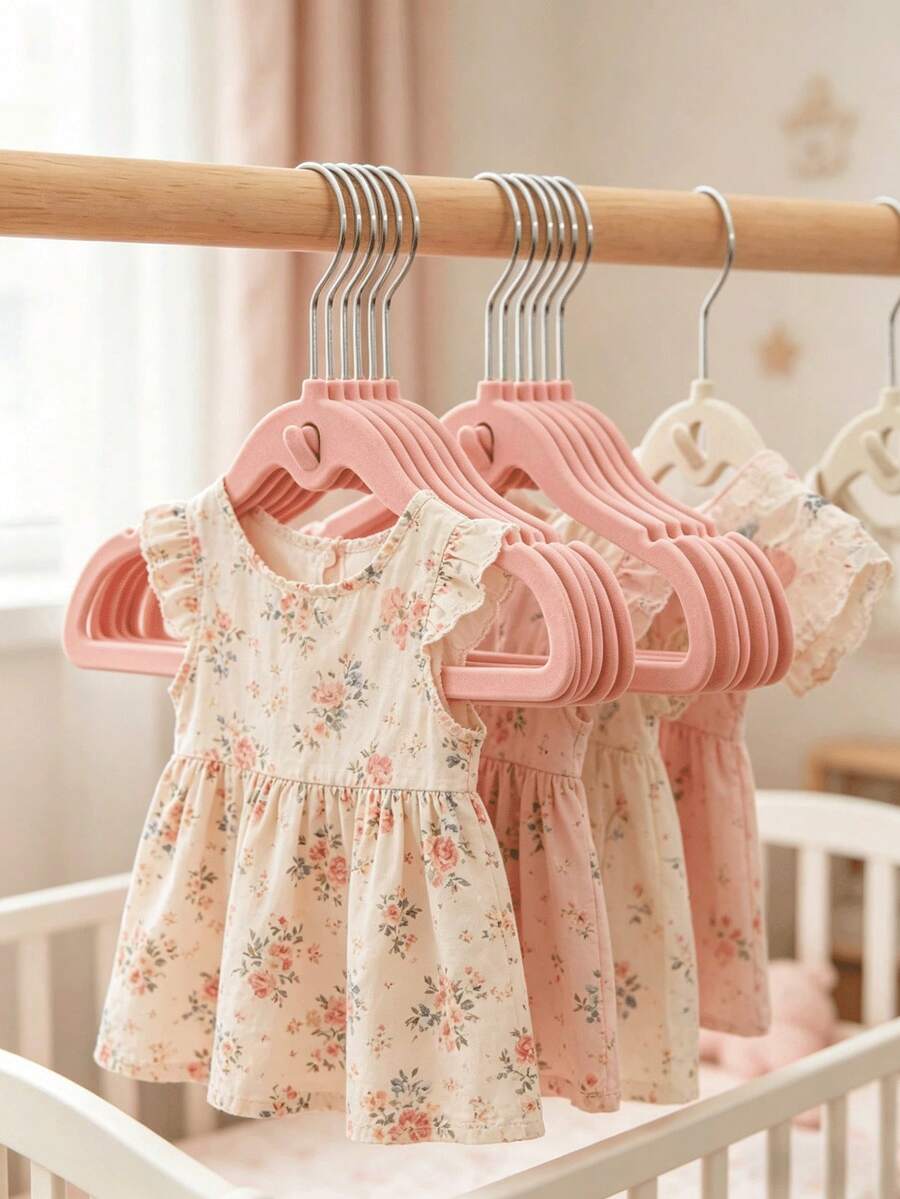 20/10/1pc Stackable Velvet Baby Hangers,Non‑Slip Connectable Kids Clothes Hangers, Space‑Saving Nursery Closet Storage Organizer - Multicolor - View 1
