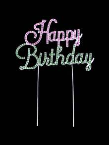 Sparkling Rhinestone Birthday Cake Topper, Elegant Crystal Style Cake Decoration Plugin, Suitable For Birthday Party Dessert Decoration, Creating A High-End Sparkling Celebration Atmosphere - Style a - View 9