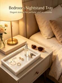 Natural Marble Jewelry Tray, Luxury Stone Vanity Storage Tray, Unisex, Ring, Key, Perfume Decorative Storage Tray, Bathroom Vanity Storage, Home Decor, Beaded Tray - Decorative Round Tray, Suitable For Living Room Decor, Coffee Table Decor, Kitchen, Holiday Gift - Natural Marble Tray - View 7