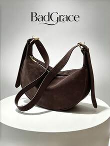 1pc Women's Fashion Solid Color Minimalist Shoulder Bag, PU Leather Material, Suitable For Dating, Shopping And Other Occasions - Coffee - View 2