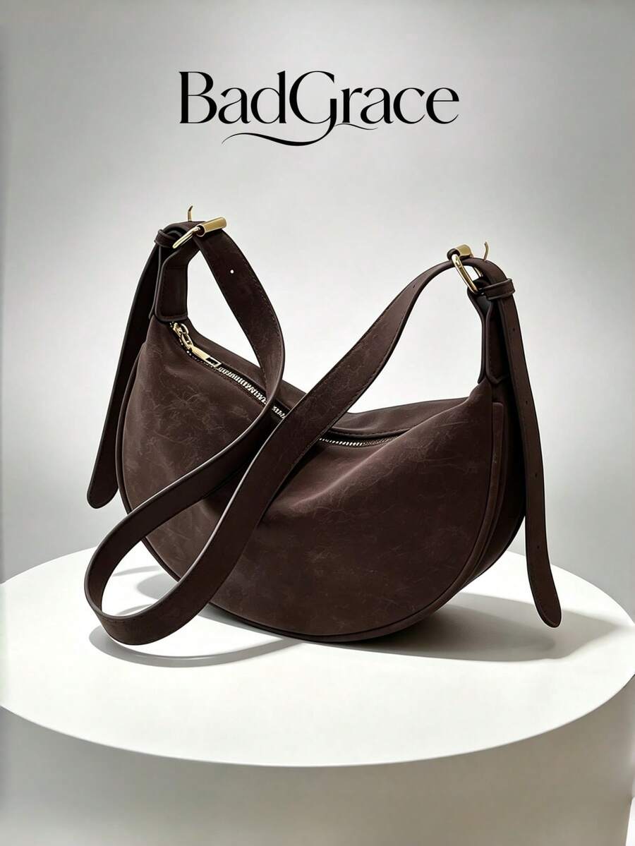 1pc Women's Fashion Solid Color Minimalist Shoulder Bag, PU Leather Material, Suitable For Dating, Shopping And Other Occasions