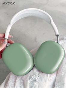 Solid Green Headphone Case, PBT Hard Shell Glossy Surface Over-Ear Headphone Cover, Full-Body Protection Anti-Scratch Anti-Drop Easy Install, Earphone Carry Case, Headband & Ear Cups Case, Gift Compatible With Over-Ear / Noise-Canceling Headphones - Green - View 7