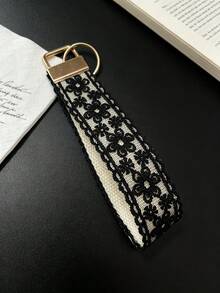 1pc French Vintage Floral Wrist Key Chain, Small Flower Print Fabric Short Keychain, Bohemian Style Bag Charm Accessory, Suitable For Daily Commute, Picnic, Travel, Sweet Gift, Suitable For Girls And Women Keychain, Holiday Gift, Party Favor, Phone Chain, Lanyard, Keychain, Bag Charm Accessory - Multi-color - View 8