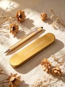 Personalized Ballpoint Pen With Gift Box, Customized Text Engraved Pens For Teachers, Matte Black Neutral Pen, Office Supplies, Birthday Gift - Multicolor - View 3