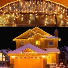 8-Function Battery Box Flashing Fairy Lights, Halloween Christmas Decoration, Indoor String Lights, Warm White/Colorful, Icicle String Lights, Christmas Tree Decoration, Curtain Decoration, Decorative Lights, 45/80/96/150 Lights - Battery-powered Fairy Lights - View 4